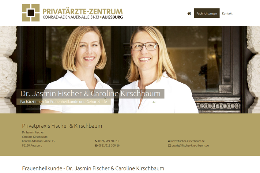 Relaunch Privatärzte-Zentrum Augsburg - Frauenarzt Augsburg Dr. Fischer & Kirschbaum